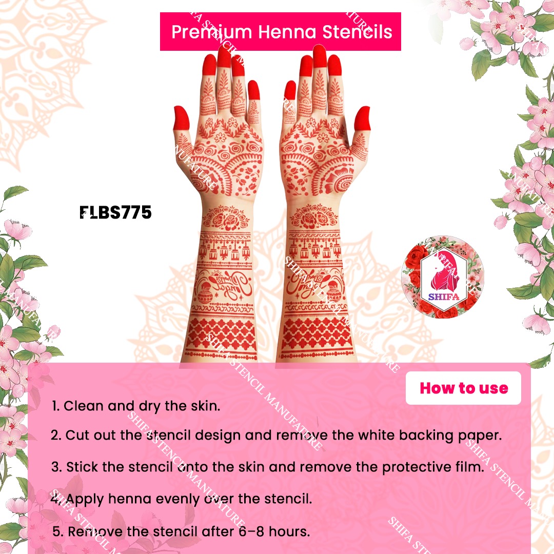 FLBS 775 Pongal Celebration Hand Art Double Hand Henna Stencil